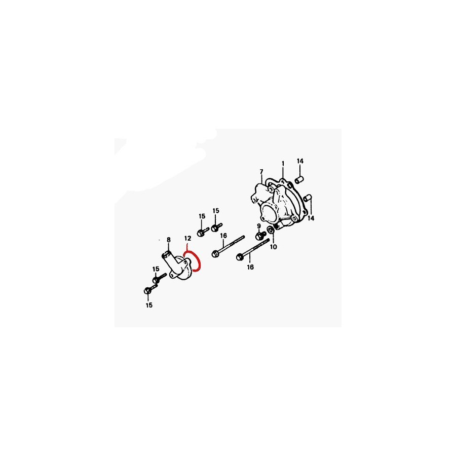 Circuit d'eau - Joint de coude - pompe - 46.00 x2.00 mm - (x1) - GL...