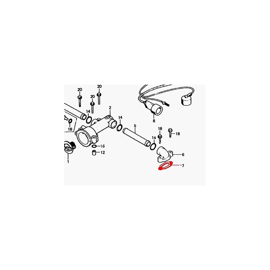 Circuit d'eau - Joint de coude - (x1) - GL1000 - GL1100 - GL1200 19...