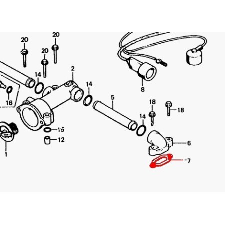 Circuit d'eau - Joint de coude - (x1) - GL1000 - GL1100 - GL1200 19...