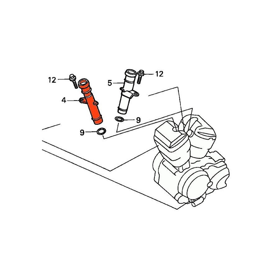 Circuit d'eau - Raccord - Avant - VT750C (RC44) 19511-MBA-000