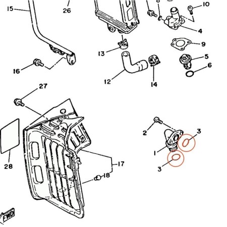 Moteur - Joint Torique - (x1) - ø 15.50 x2.30 - 93210-16275 - DT125...