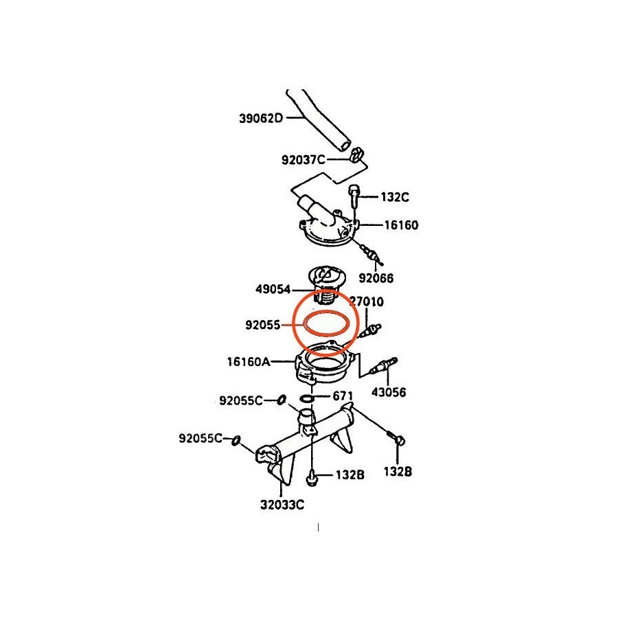 Radiateur - Joint couvercle - joint torique 53.5 x2.40mm - 92055-11...