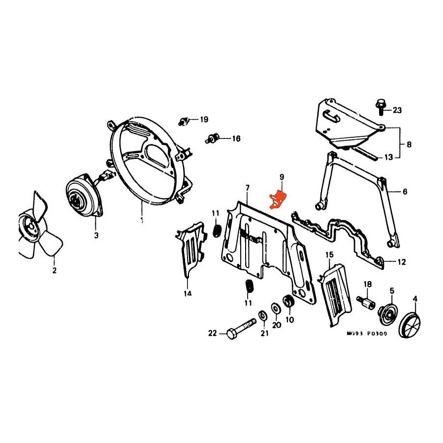 Radiateur - ventillateur - Caoutchouc  62403-MG9-000