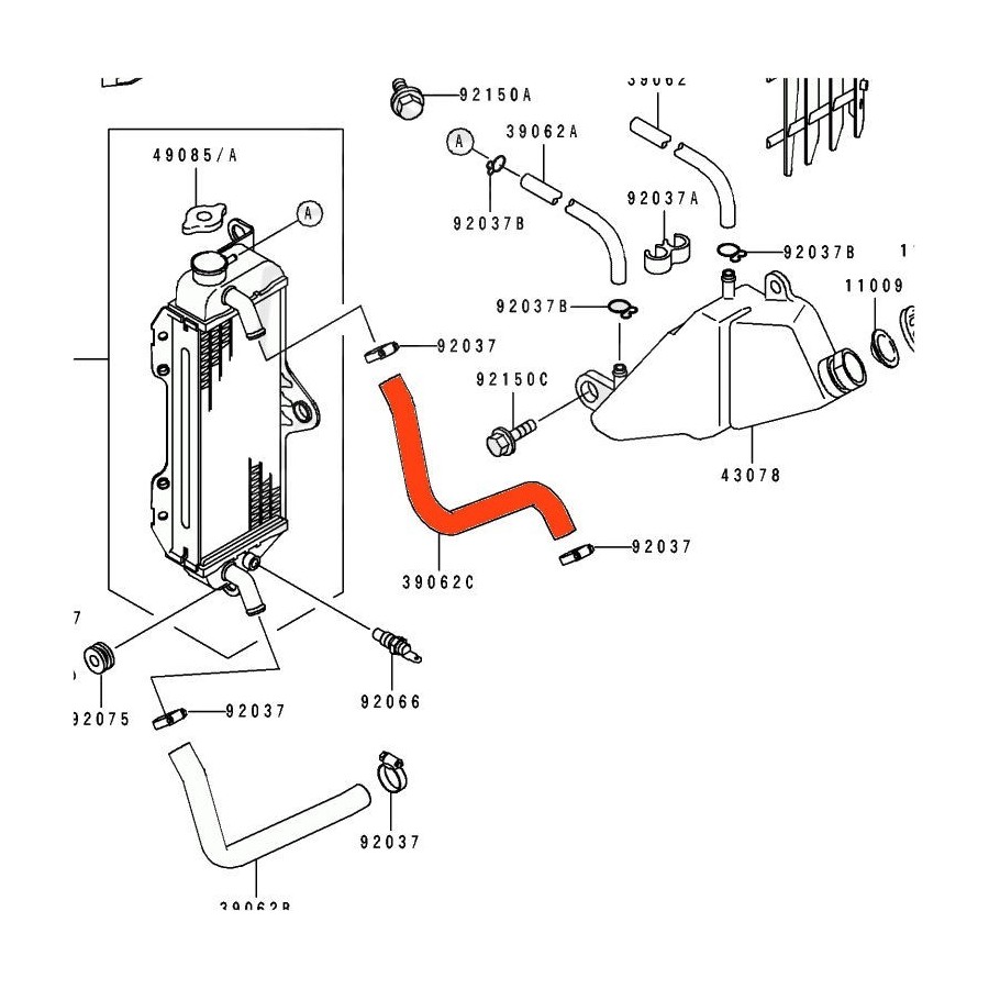 Radiateur - Durite Eau - 39062-1374 80100-621-374