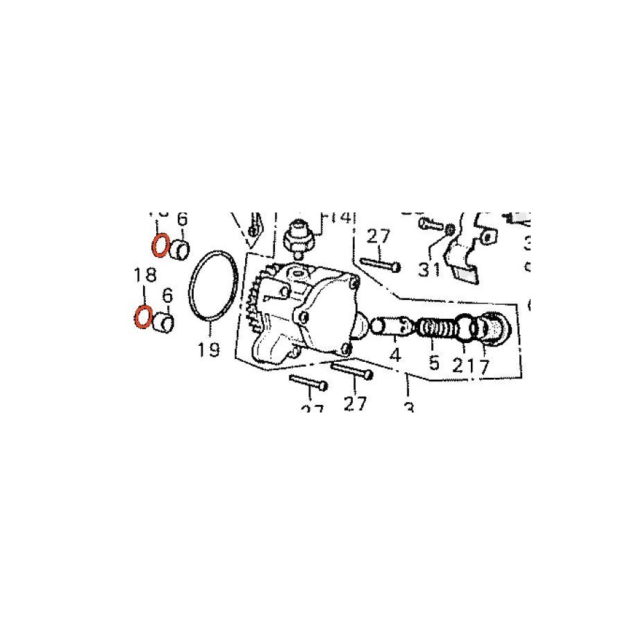 Moteur - Pompe a huile - joint torique - (x1) - ø 14.00 x2.50 mm  9...