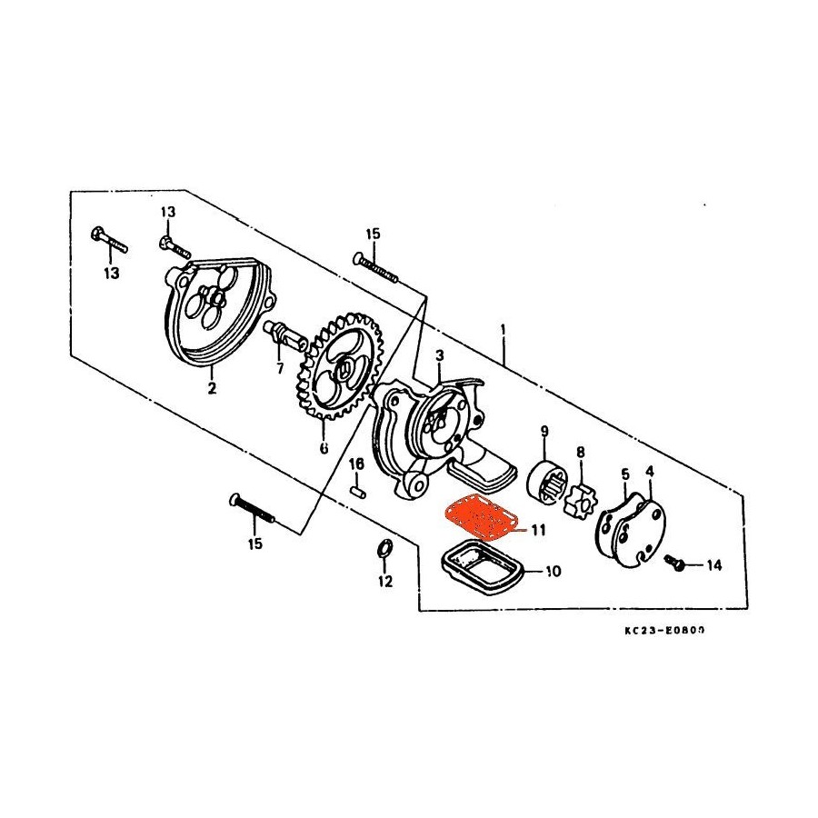 Moteur - Pompe a huile - Crepine - CB125T/TD/C - CM125/185/200/250 ...