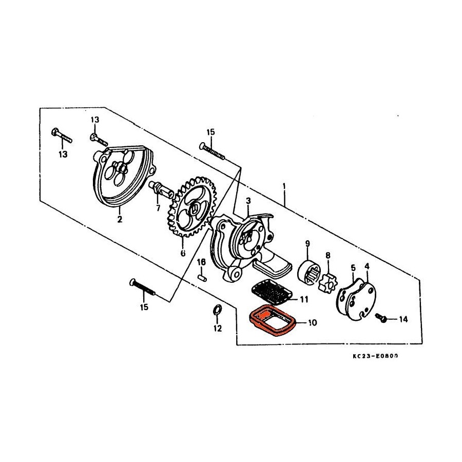 Moteur - Pompe a huile - Support de crepine - CB125 - CM125 - ... 1...