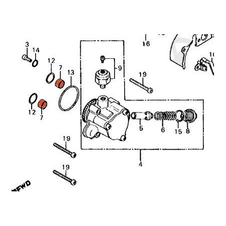 Moteur - Pompe a huile - Bague de centrage - Joint - (X1) 15155-323...