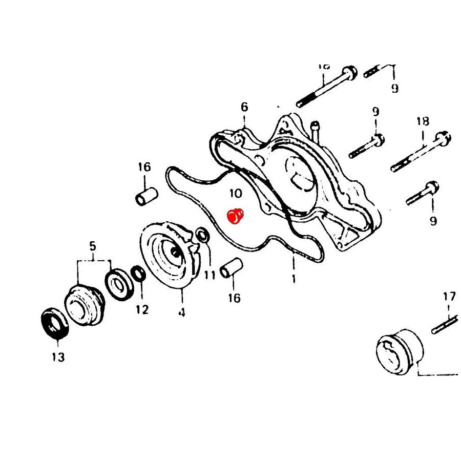 Pompe a eau - ecrou de chapeau 6mm 90201-415-000