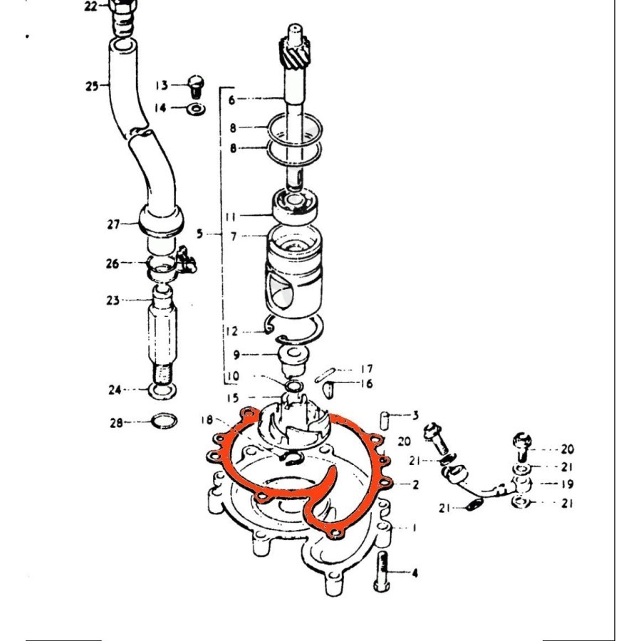 Moteur - Joint de Pompe a eau - 17431-31002-H17 - GT750  30372-002-H17