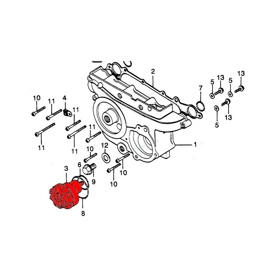 Pompe a Eau - Turbine - GL1000 - GL1100 - GL1200 19200-MG9-681