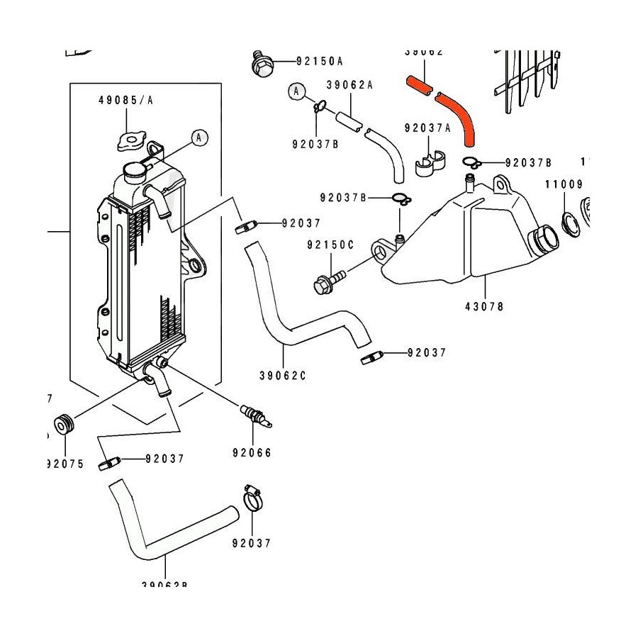 Radiateur - Durite Eau - 39062-1315 80100-621-315