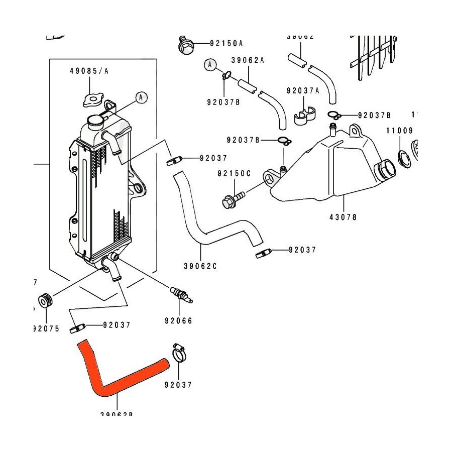 Radiateur - Durite Eau - 39062-1373 80100-621-373