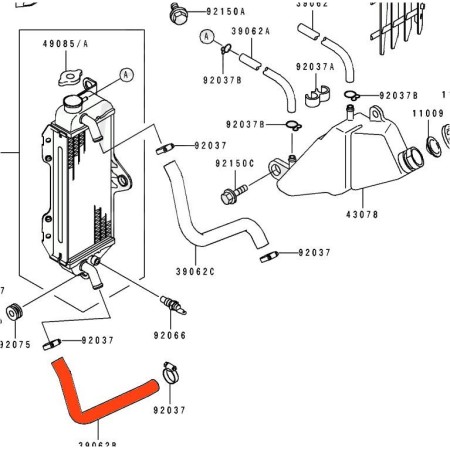 Radiateur - Durite Eau - 39062-1373 80100-621-373