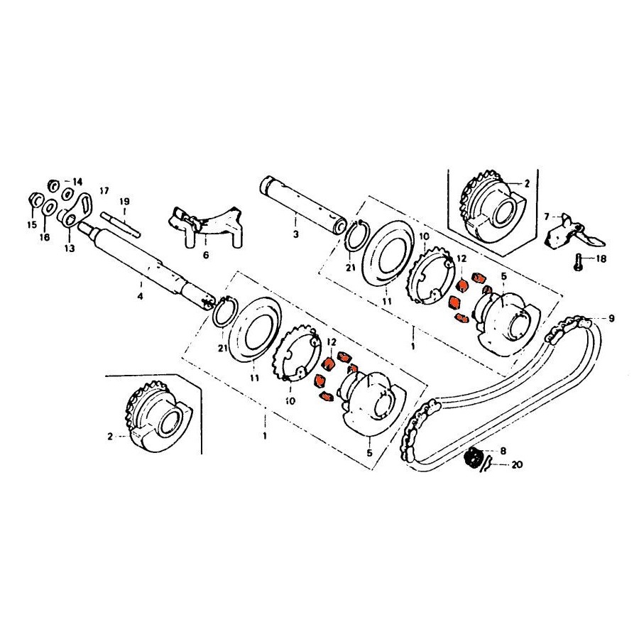 Moteur - Silent-bloc de Balancier - (x1) - 13614-413-000