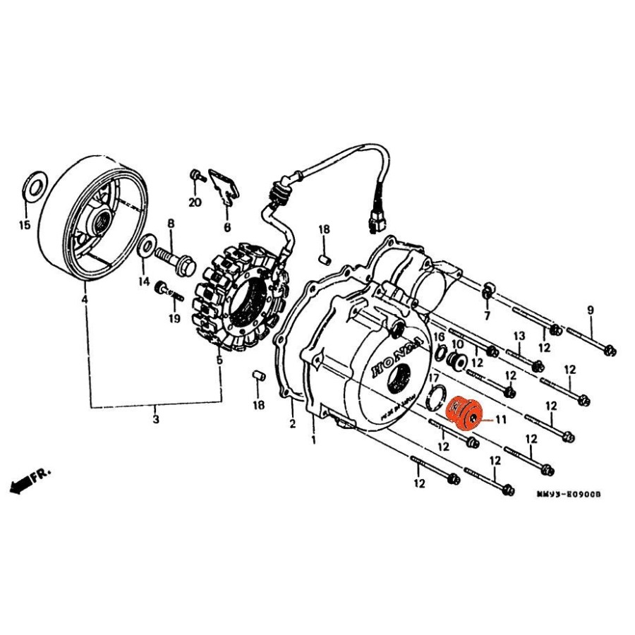 Moteur - Carter alternateur - Bouchon M30 90087-KT7-000