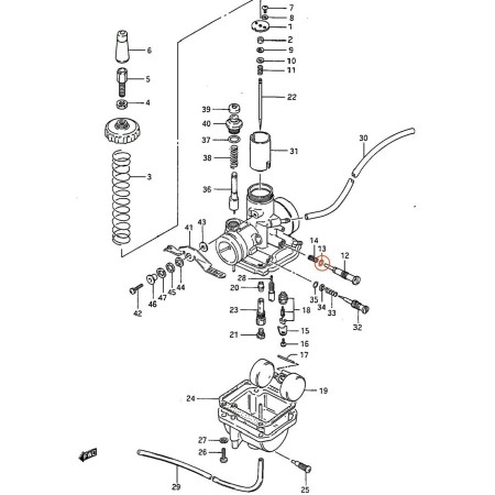 Carburateur - Joint Vis d'air - 13295-33010 01131-533-010