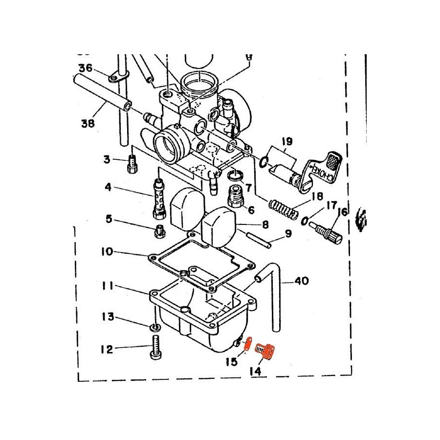 Carburateur - Vis de purge de Cuve - AT3 - DT125 - RD125 - RD200 - ...