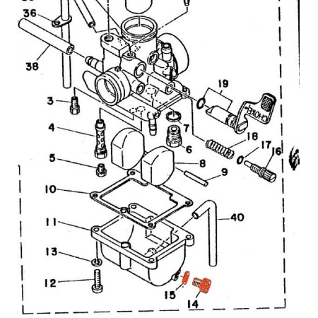 Carburateur - Vis de purge de Cuve - AT3 - DT125 - RD125 - RD200 - ...