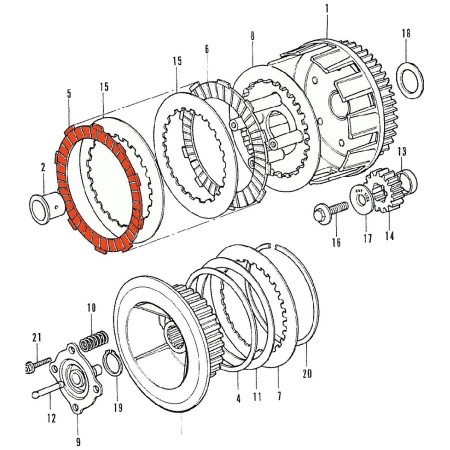 Embrayage - Disque Garni - de friction "A" - (x1) - HONDA ...175......