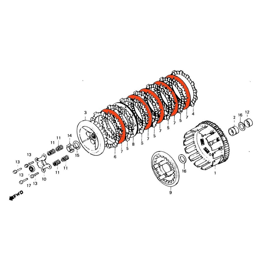 Embrayage - Disque lisse - Honda - (x1) - CX500 22321-329-000