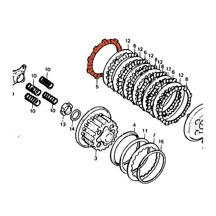 Embrayage - Disque Garni - de friction "B" - (x1) - HONDA ...175......