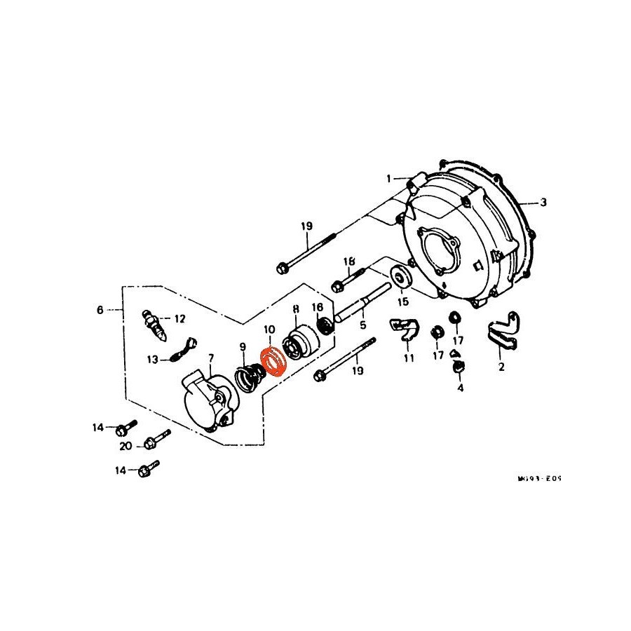 Moteur - Joint spy - manchette - Tige embrayage 22865-MG9-003