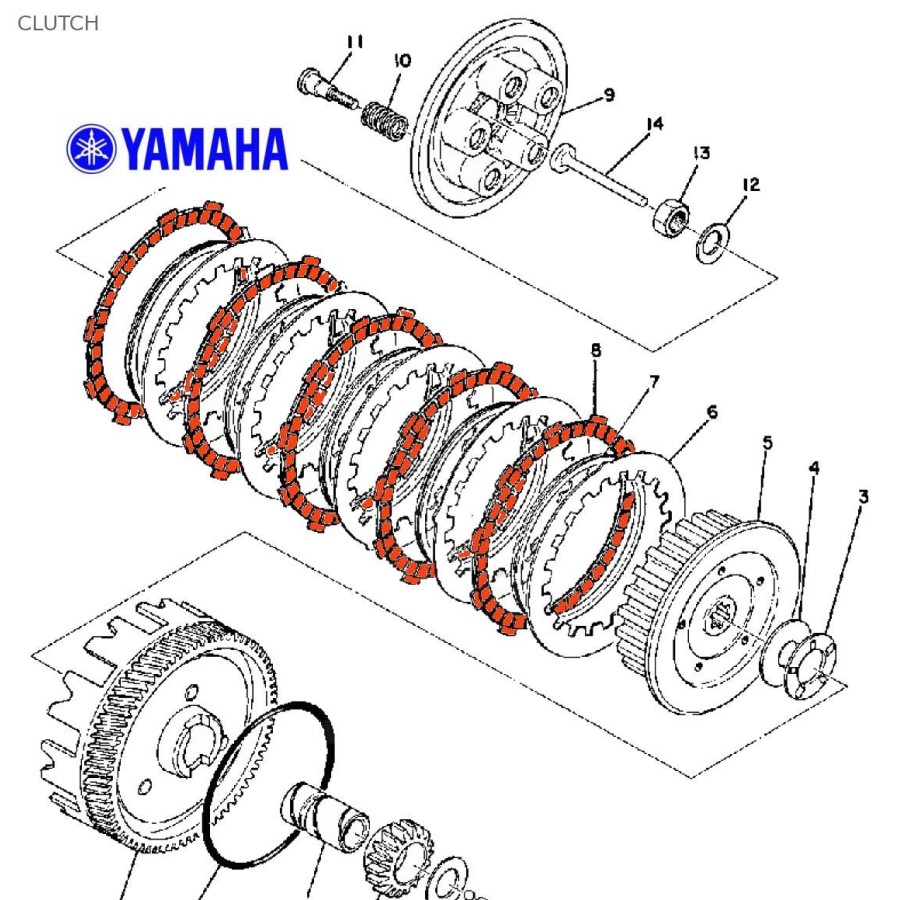 Moteur - Embrayage - Disque garni (x5) - RD125DX - 307-16321-01 019...