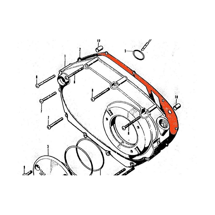 Moteur - Embrayage - joint de carter - Droit - CB125 K5 11394-303-306