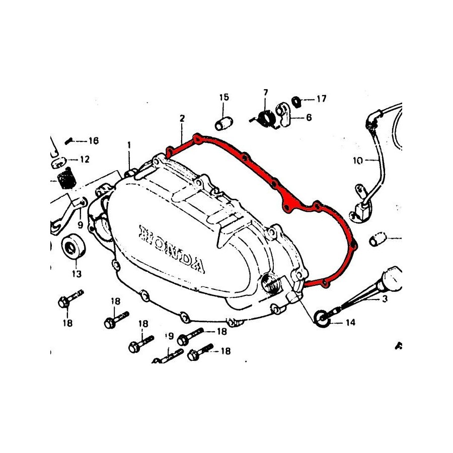 Carter Droit - Joint - embrayage - XL500 R - HONDA 11394-MA0-000