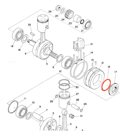 Moteur - Joint torique - 93210-48045 - RD125DX -  91201-048-045