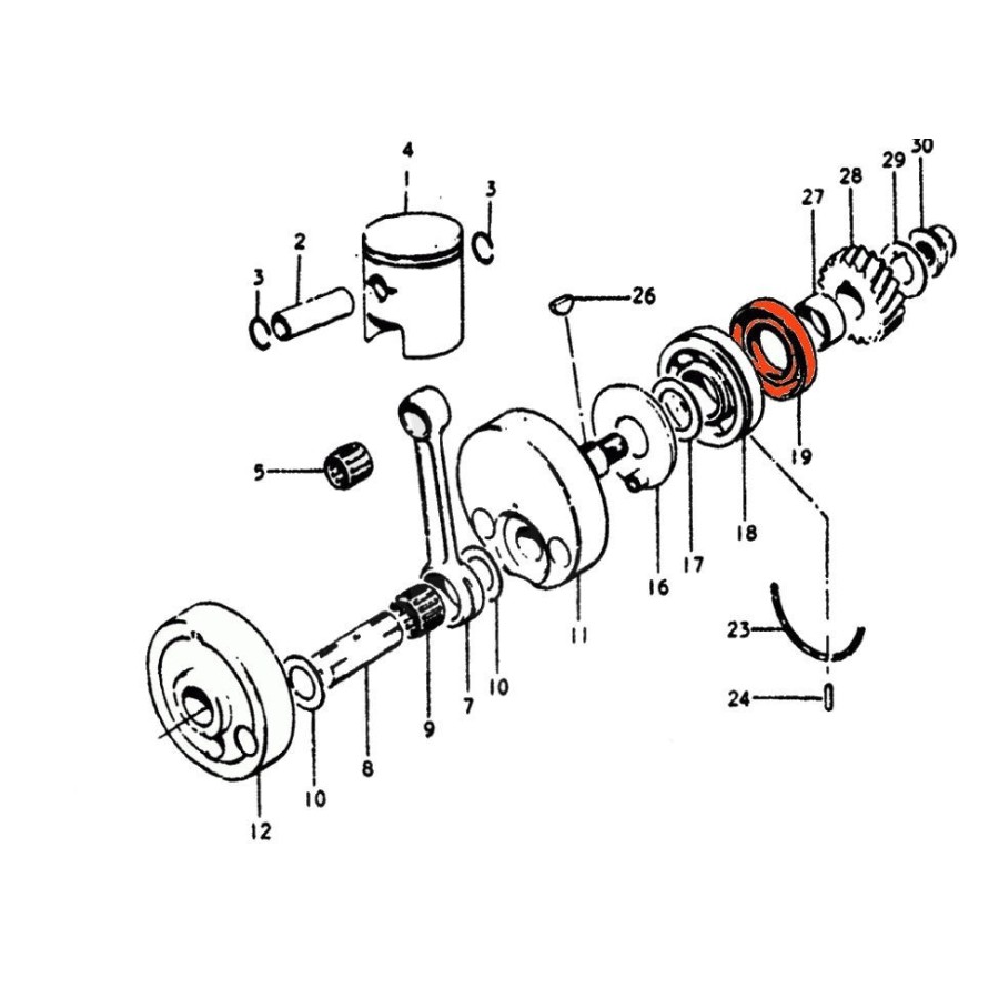 Moteur - Vilebrequin - Joint - 32x65x12mm - 09283-32001 - GT250 - (...