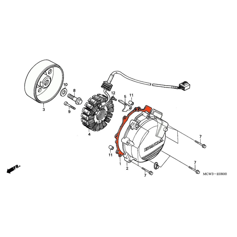 Moteur - Alternateur - Joint de carter - VFR 800 11636-MCW-ADP