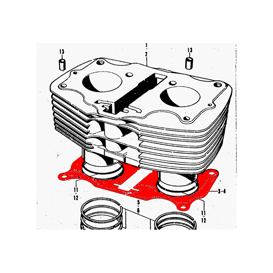 Moteur - Joint d'embase - CB250G - CJ250 - CB250K / CB350K 12191-28...