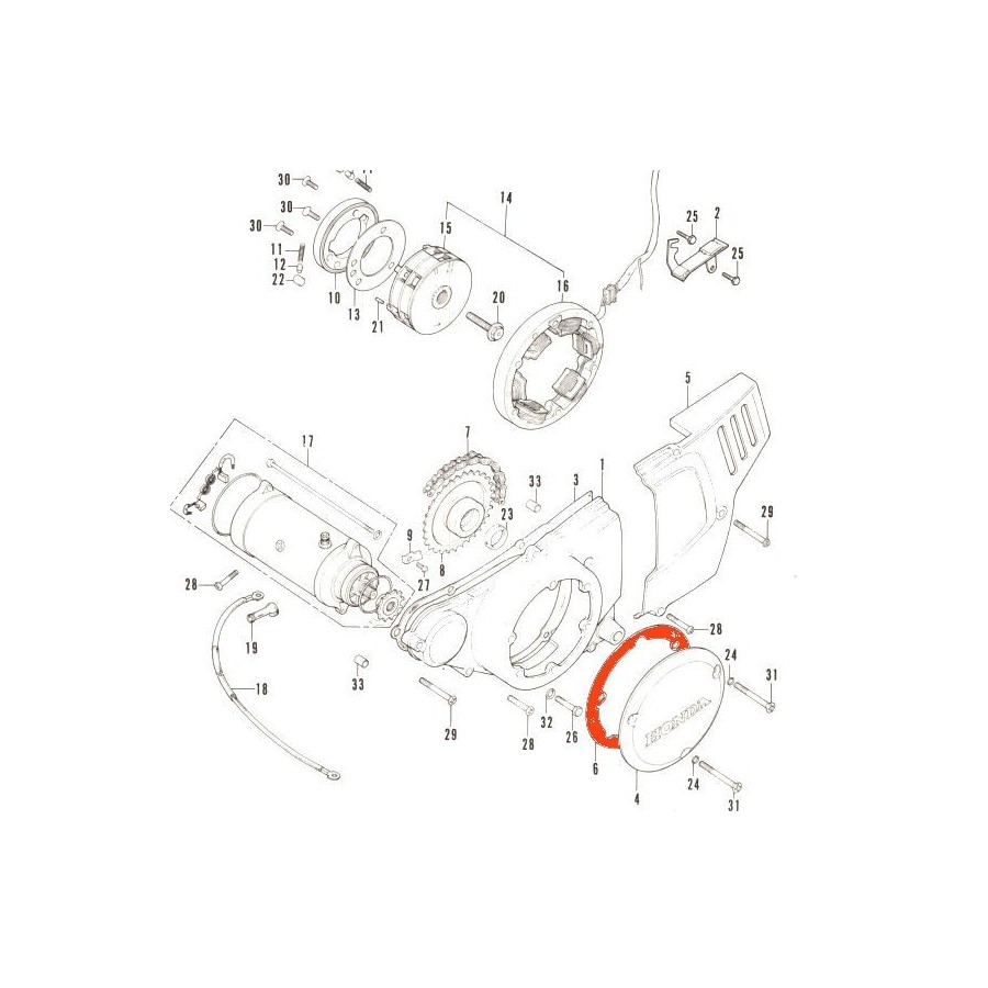 Moteur - Joint de couvercle d'alternateur - CB200T 11391-354-000