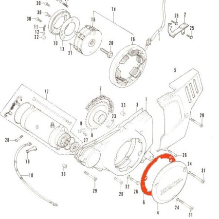 Moteur - Joint de couvercle d'alternateur - CB200T 11391-354-000