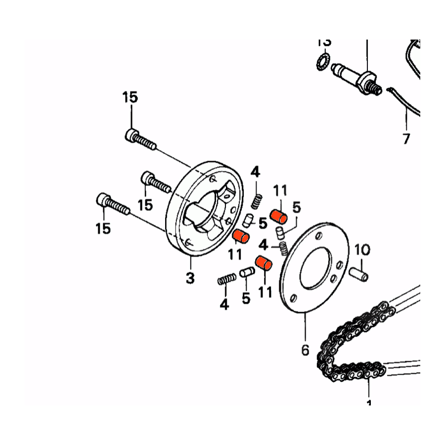 Demarreur - Roue Libre - Galet 10.2x9.5 (x1) - CB125, ..., CA125, ....