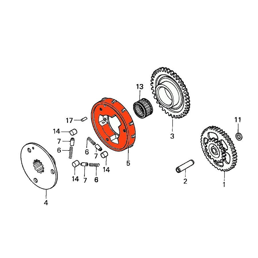 Demarreur - Roue libre - Support des galets 28120-ML7-690