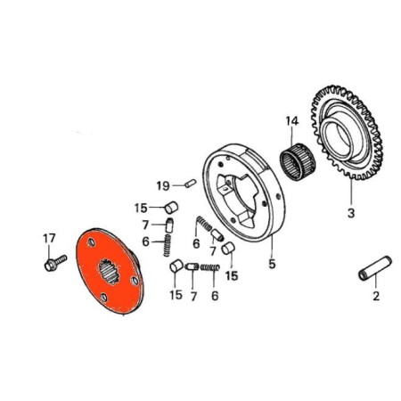 Moteur - Roue Libre - Flasque - N'est plus disponible 28115-ML7-000