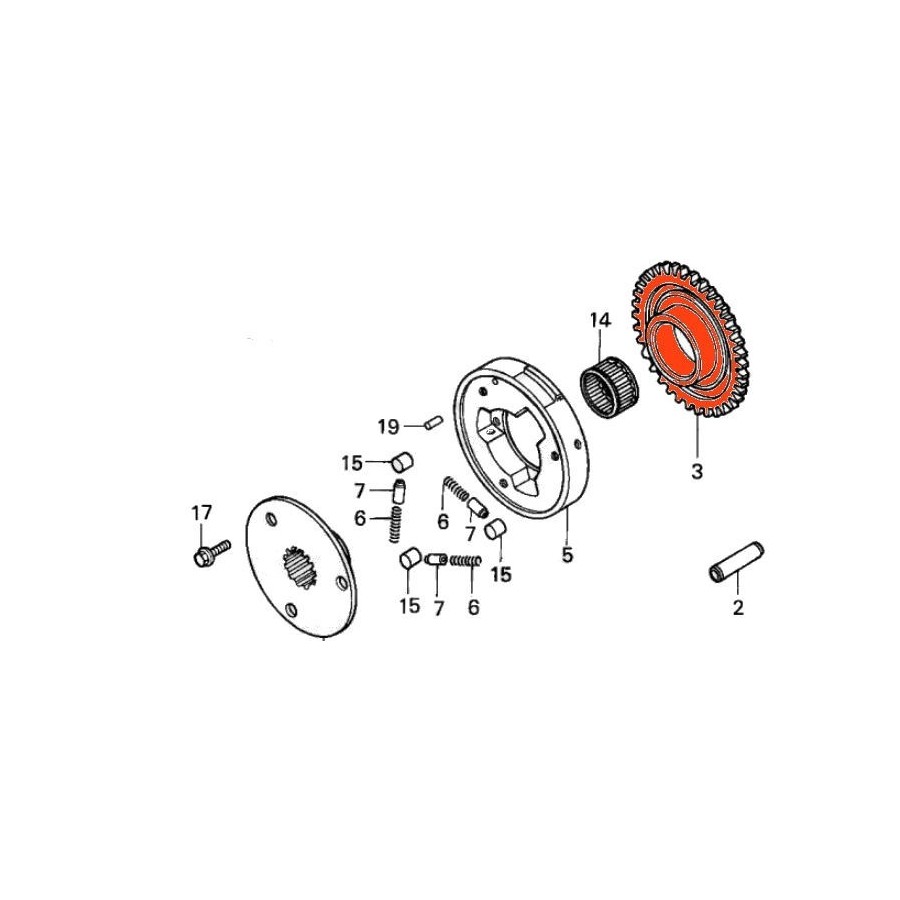 Moteur - Roue Libre - roue entrainement 28110-MB0-010