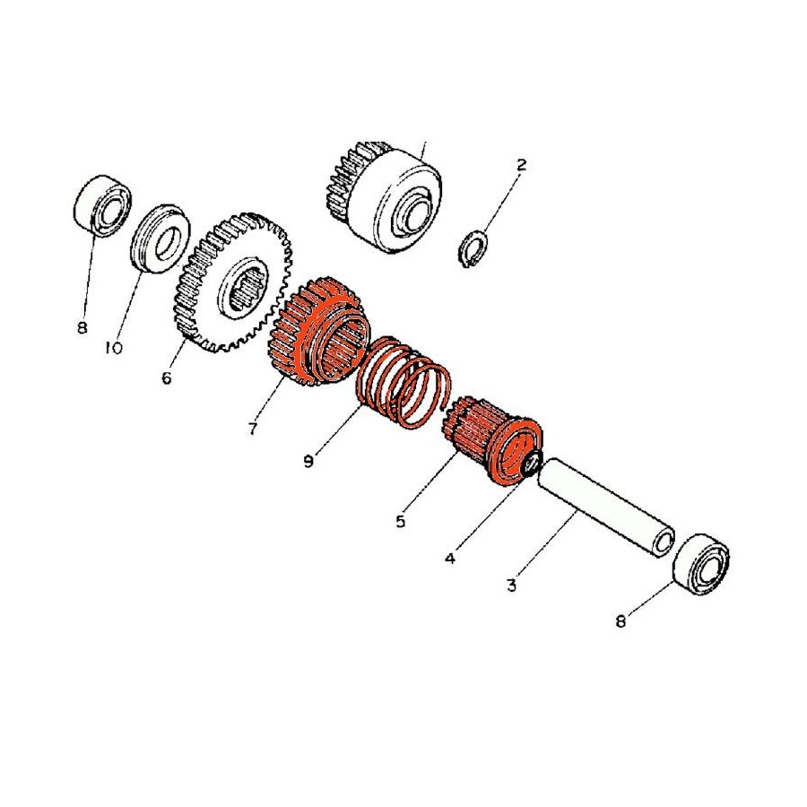 Roue Libre - pignon de starter - 3LP-W1551-00 - XV750, XV1000, VX11...