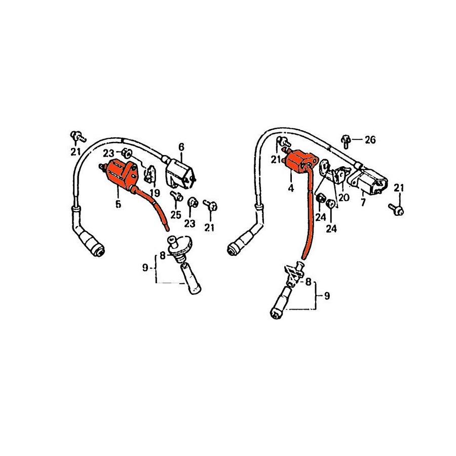 Allumage - Bobine (x1) - XL600V - 1987-1990 30510-MM9-000