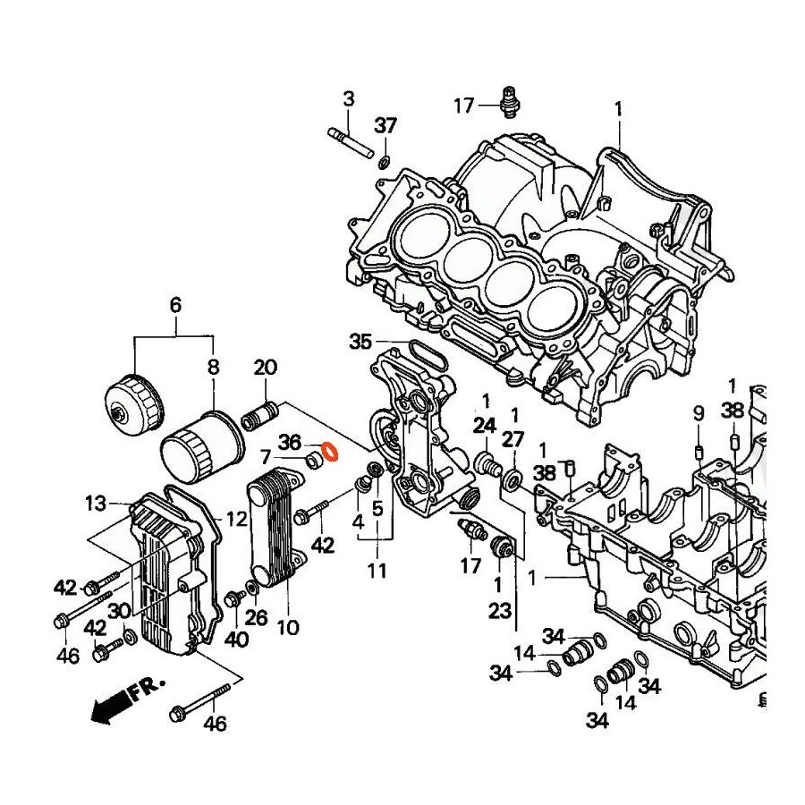 Moteur - Joint torique - ø 19.80 x2.40 - (x1)  91310-PH7-000