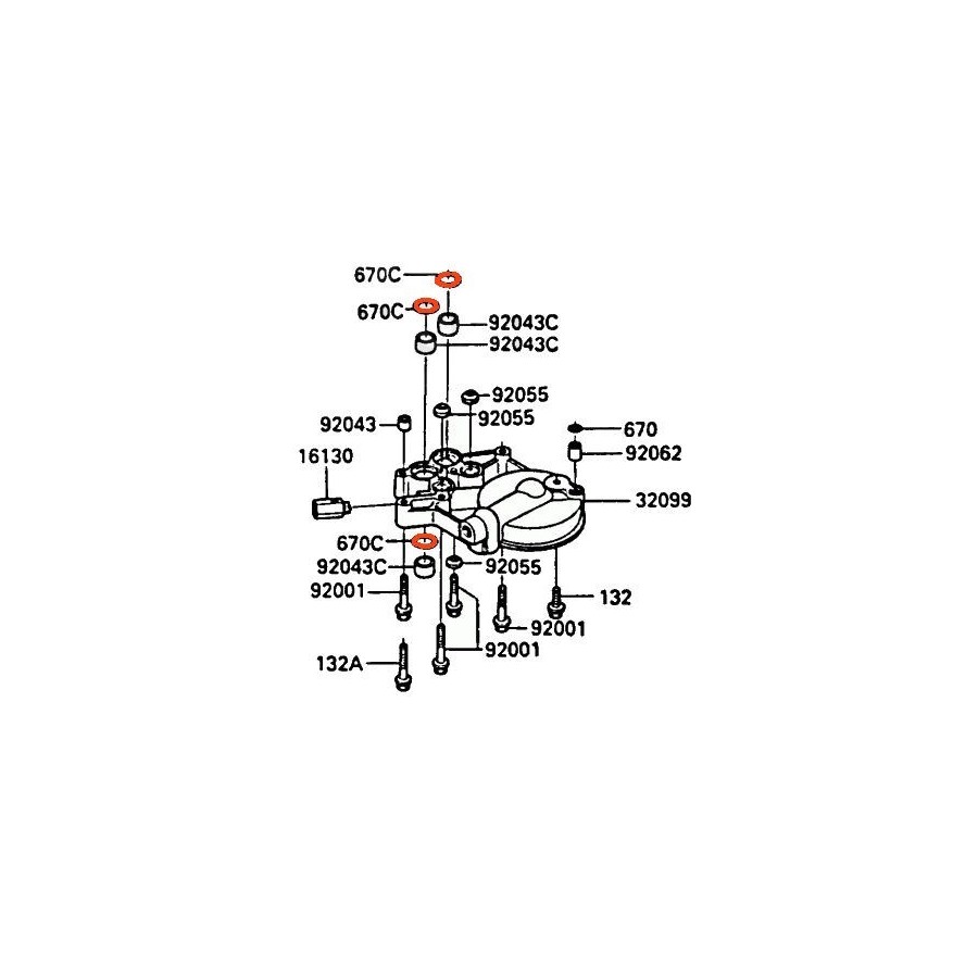 Moteur - Joint torique - (x1) - 670D-2020 - ø20.00 x2.00 00912-2000...