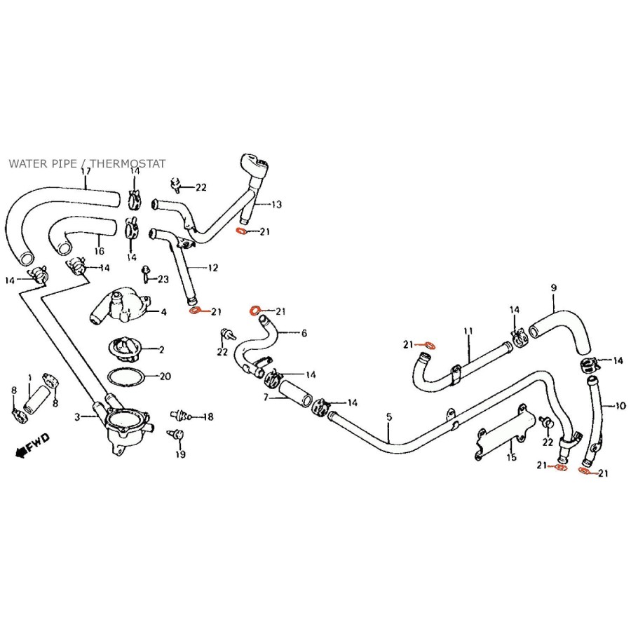 Moteur - Circuit d'eau - joint - torique - (x1) 91315-ME9-004