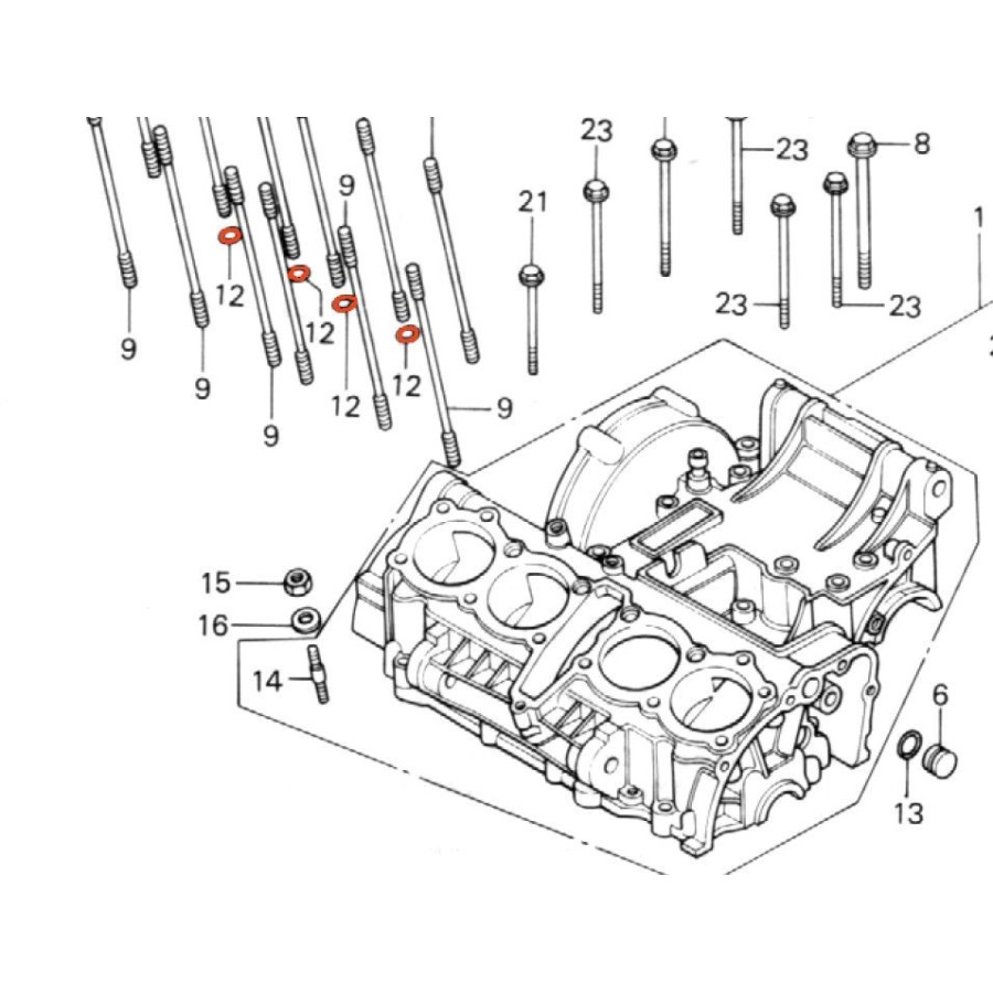 Moteur - joint torique - 9.50 x3.00 91305-639-000