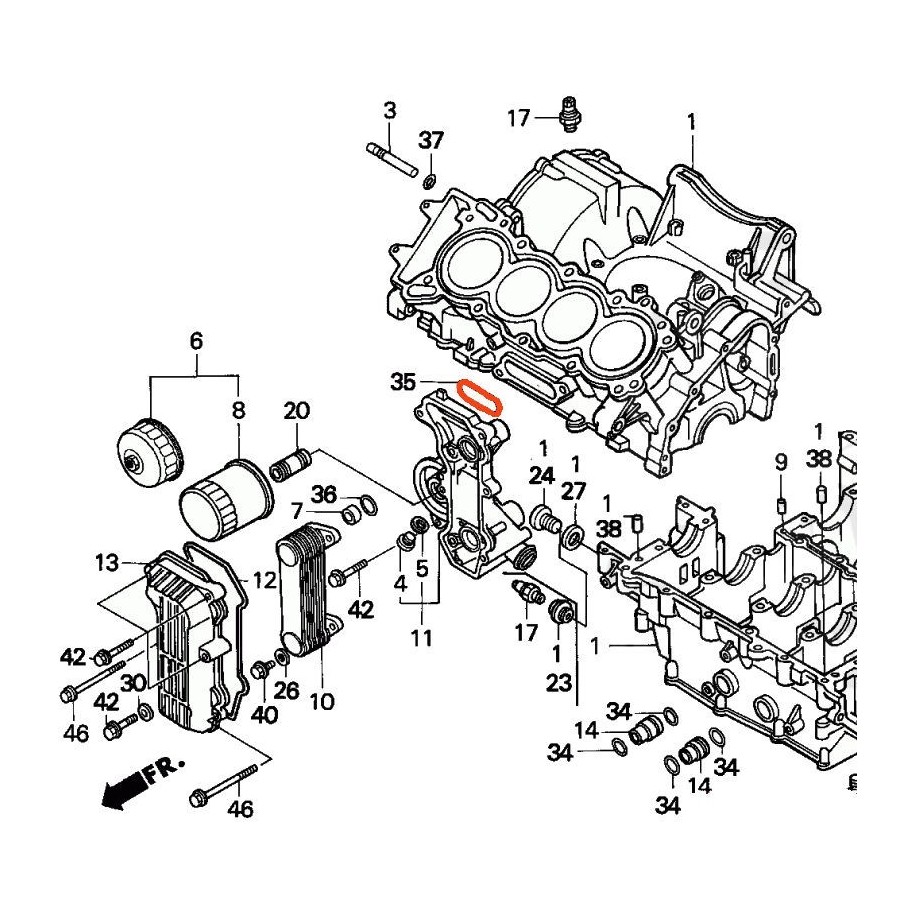 Moteur - Joint torique - ø 50.00 x2.50mm - CBR600 - (PC25)  91305-K...