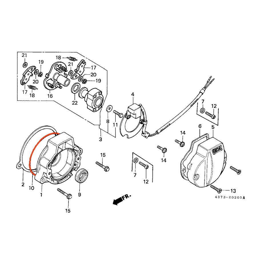 Carter Allumage - joint torique - 75.00 x2.50 - CB125, XL125, TL125...