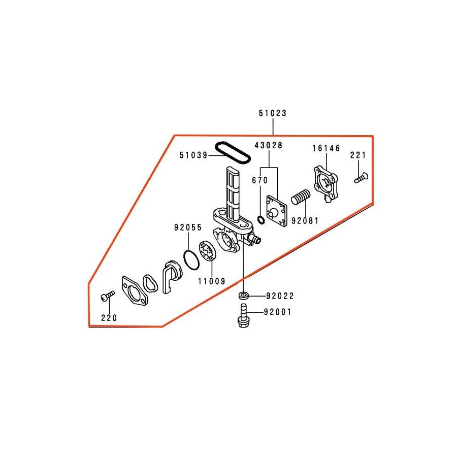 Robinet - essence - GTR1000 - 51023-1302 - 51023-0726 16950-231-302