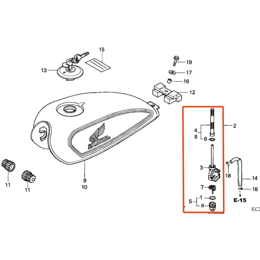 Robinet essence - CM125C 16950-KB4-005